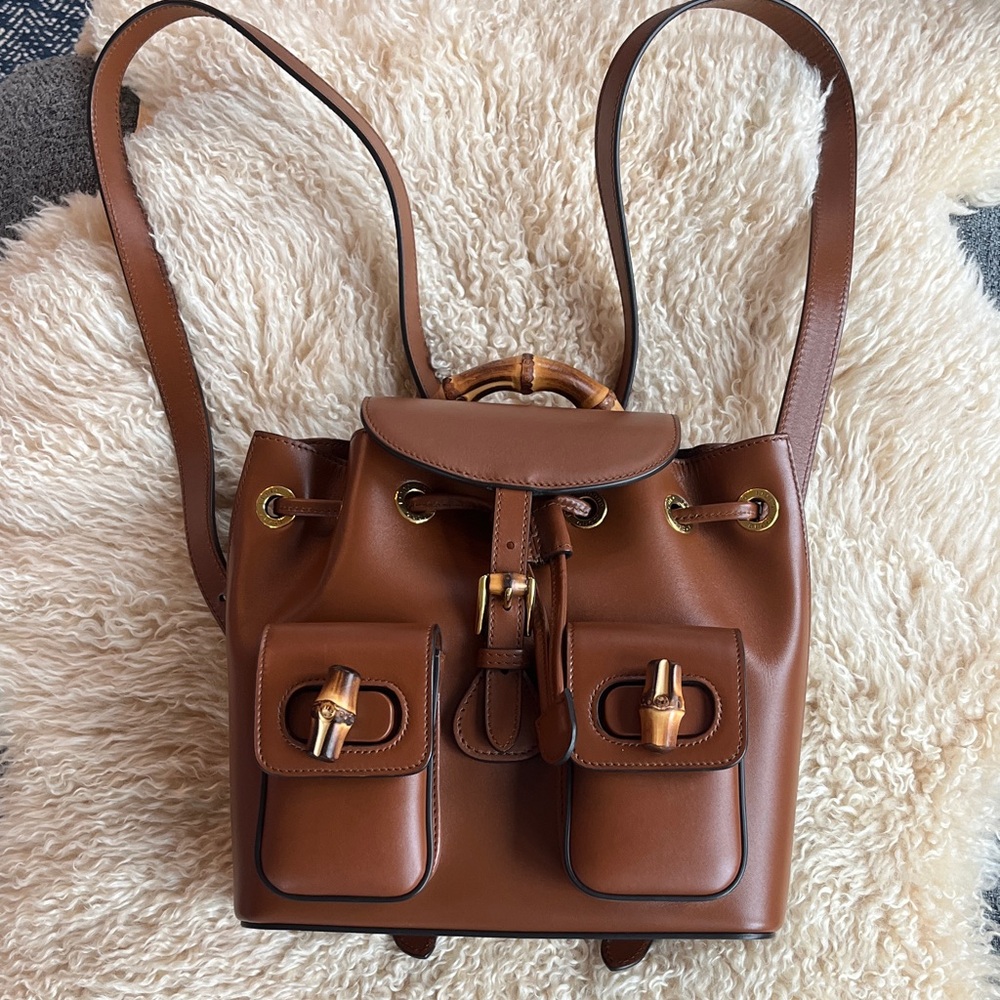 Gucci Bamboo backpack in small. Brown leather